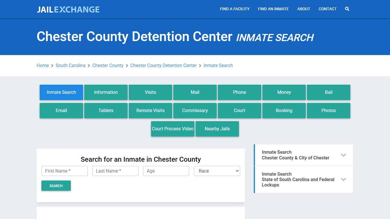 Chester County Detention Center Inmate Search - Jail Exchange